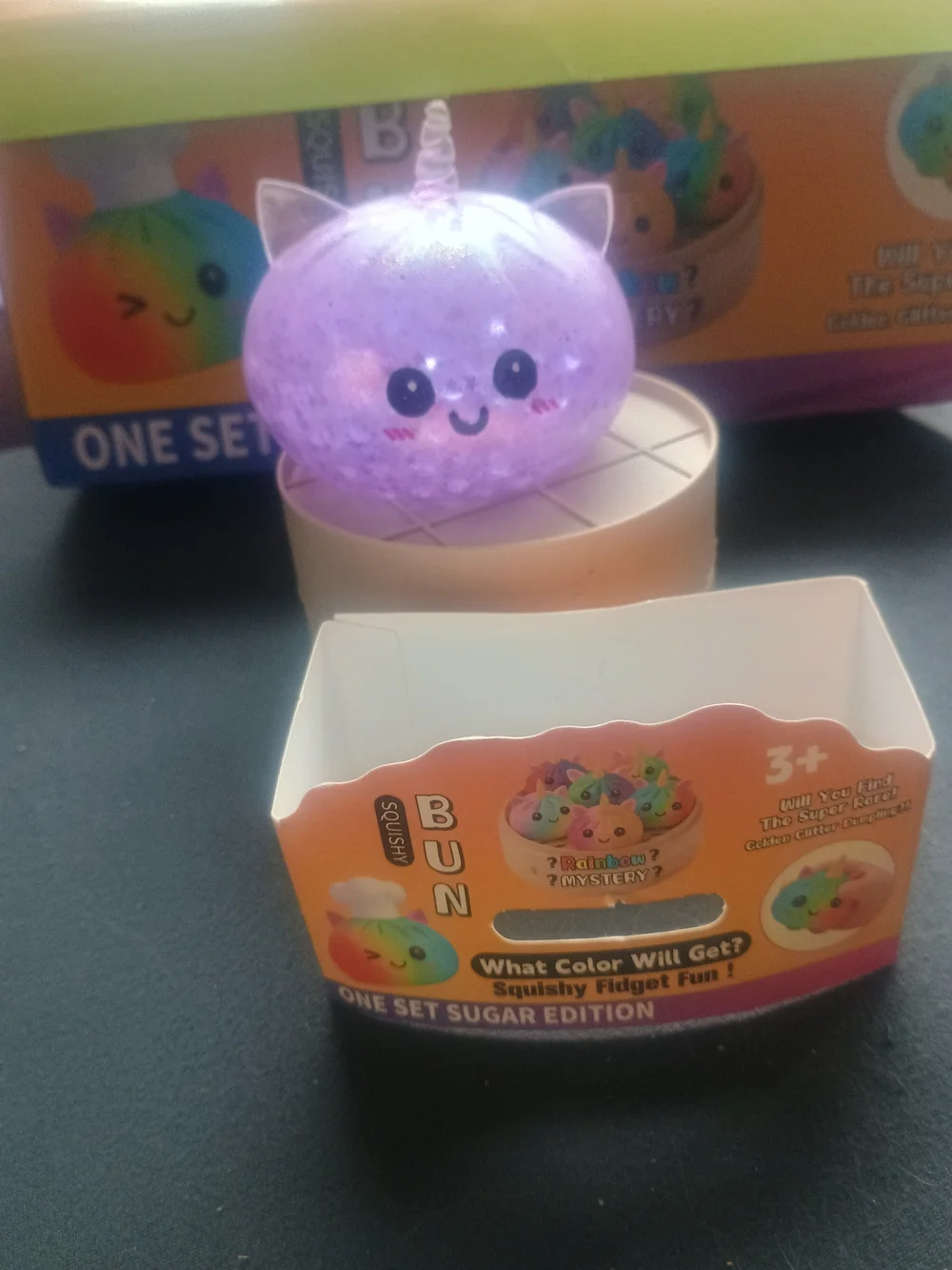 Green Sparkle Kawaii Bun Squishy Toy